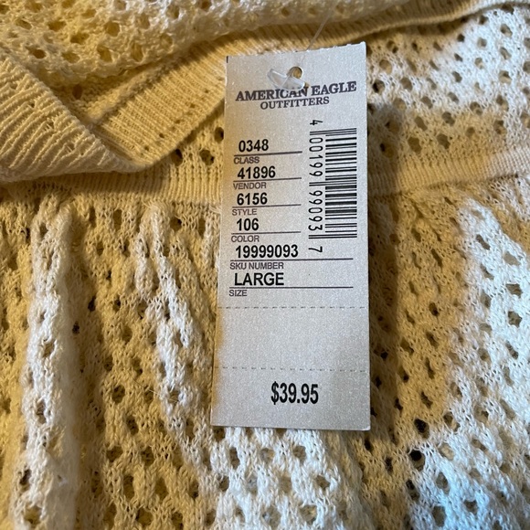 American Eagle Outfitters M Cotton Ivory Knit Sleeveless Sweater Top Set 54485 - Picture 11 of 11